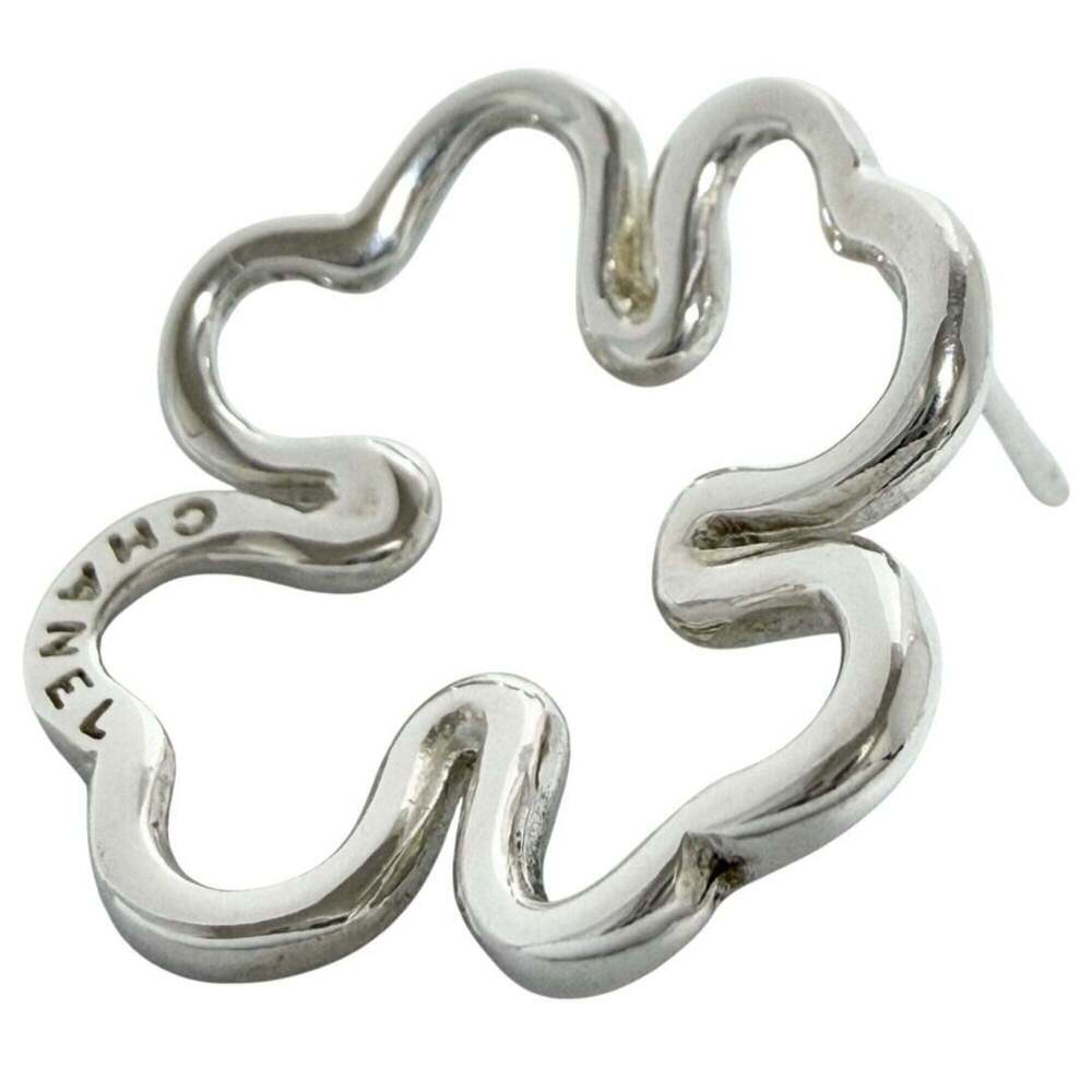 CHANEL Authentic Silver Love Earrings - Picture 6 of 10